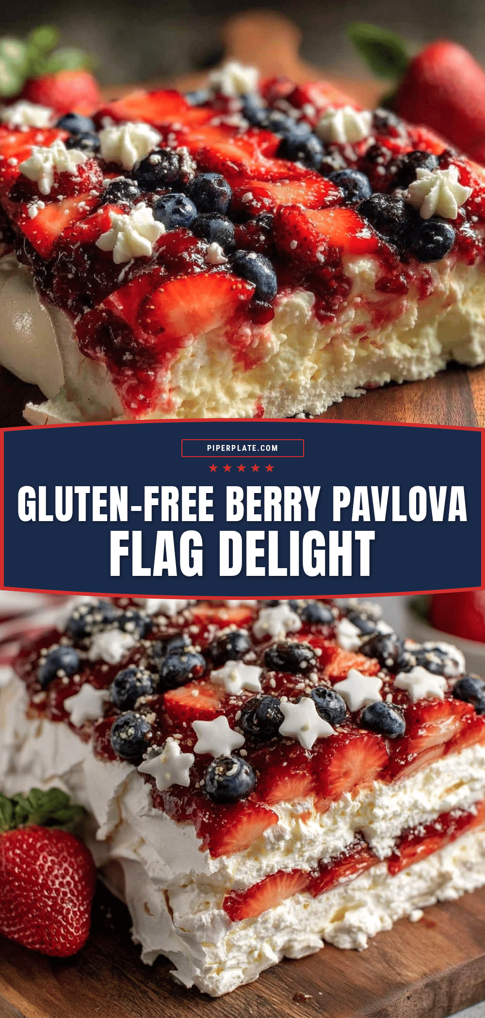 berry pavlova flag recipe