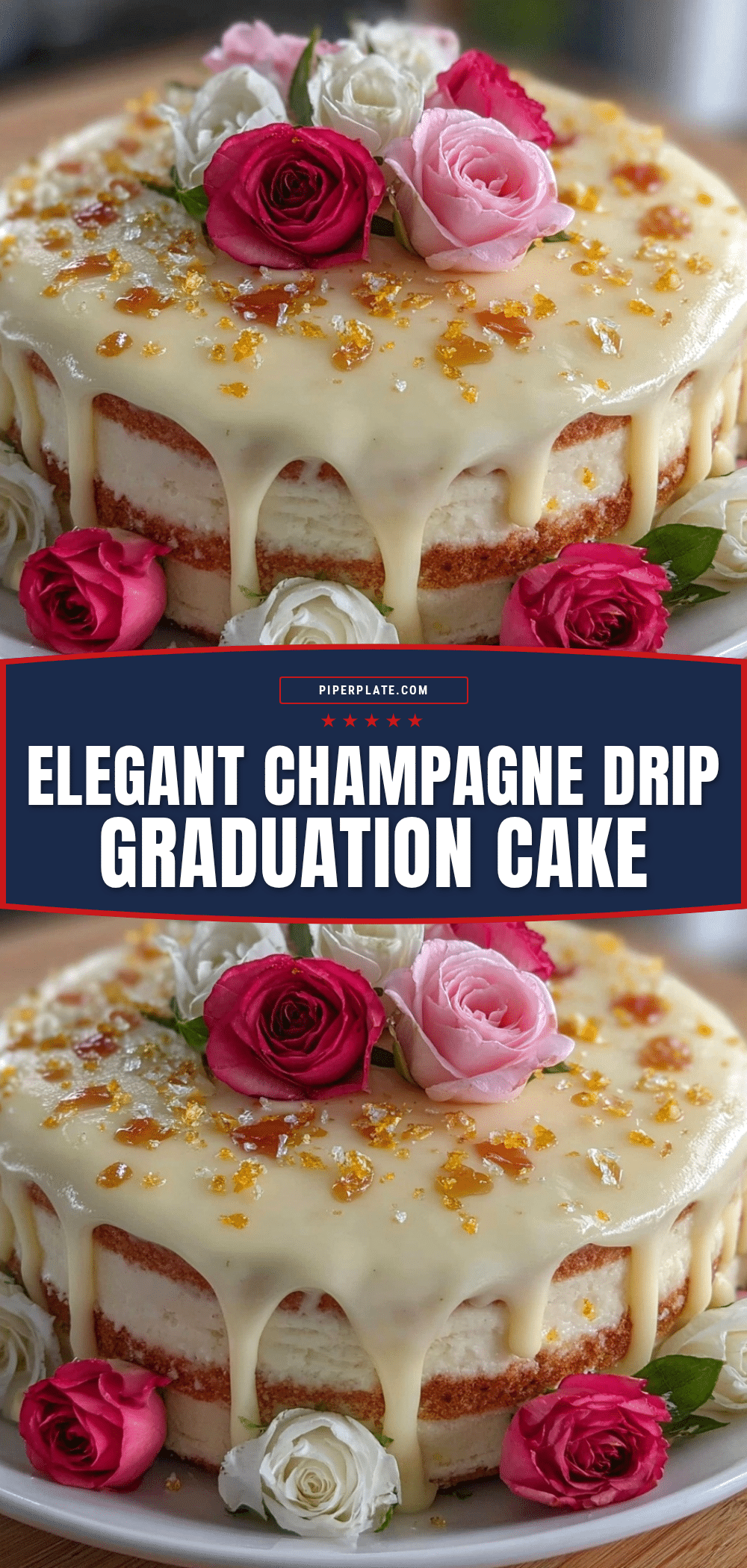 champagne drip graduation cake recipe