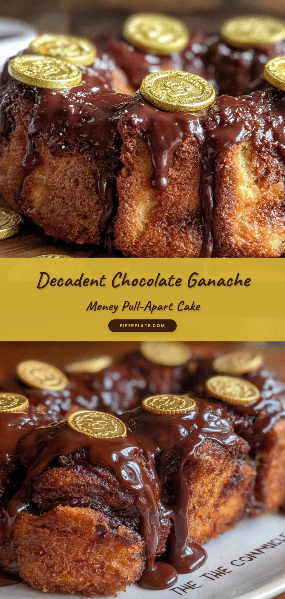 chocolate ganache drip money pull-apart cake recipe