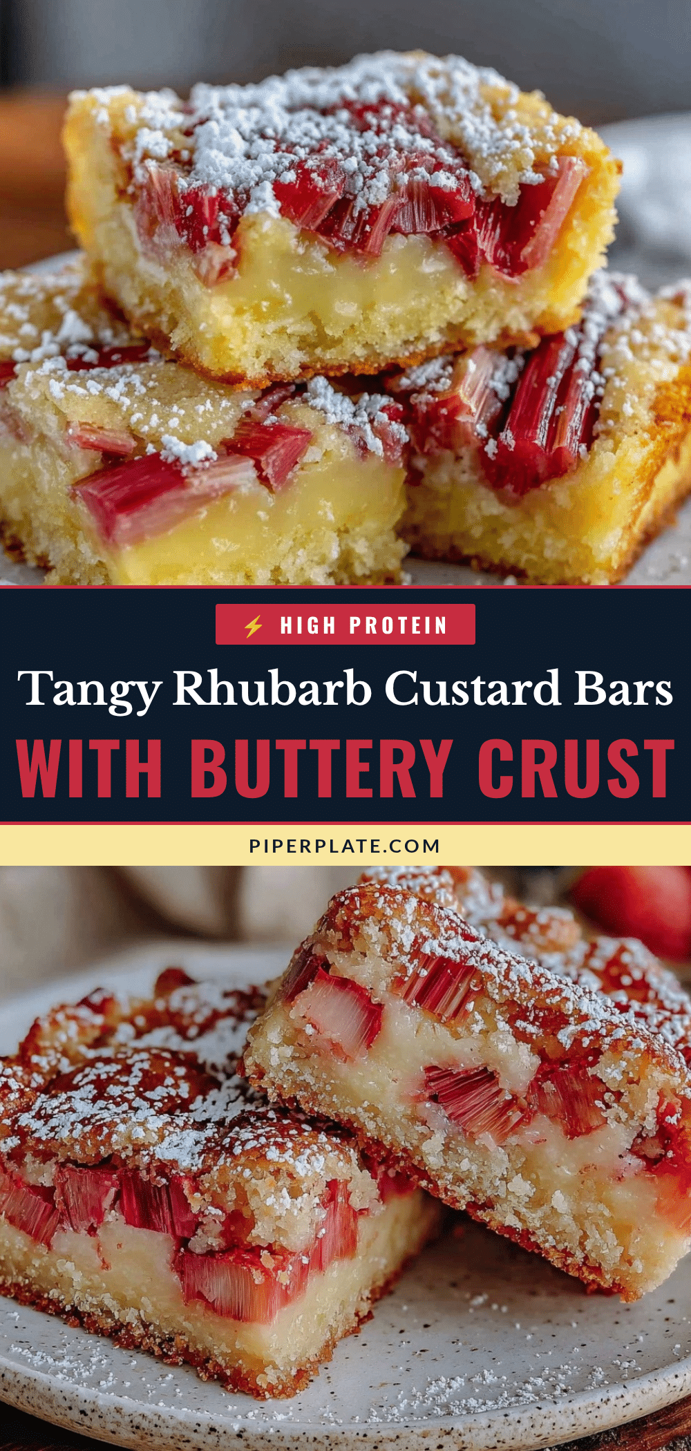 classic rhubarb custard bars recipe