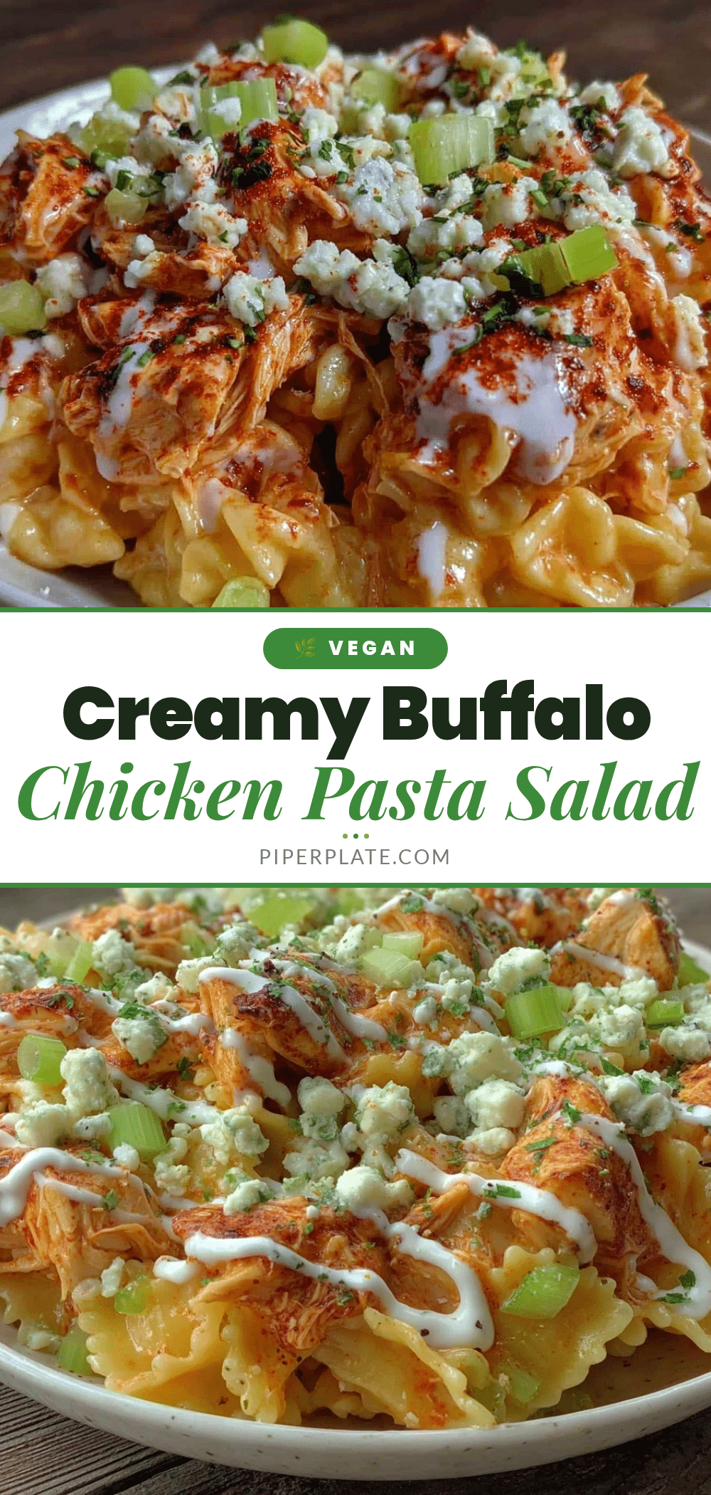 creamy buffalo chicken pasta salad recipe