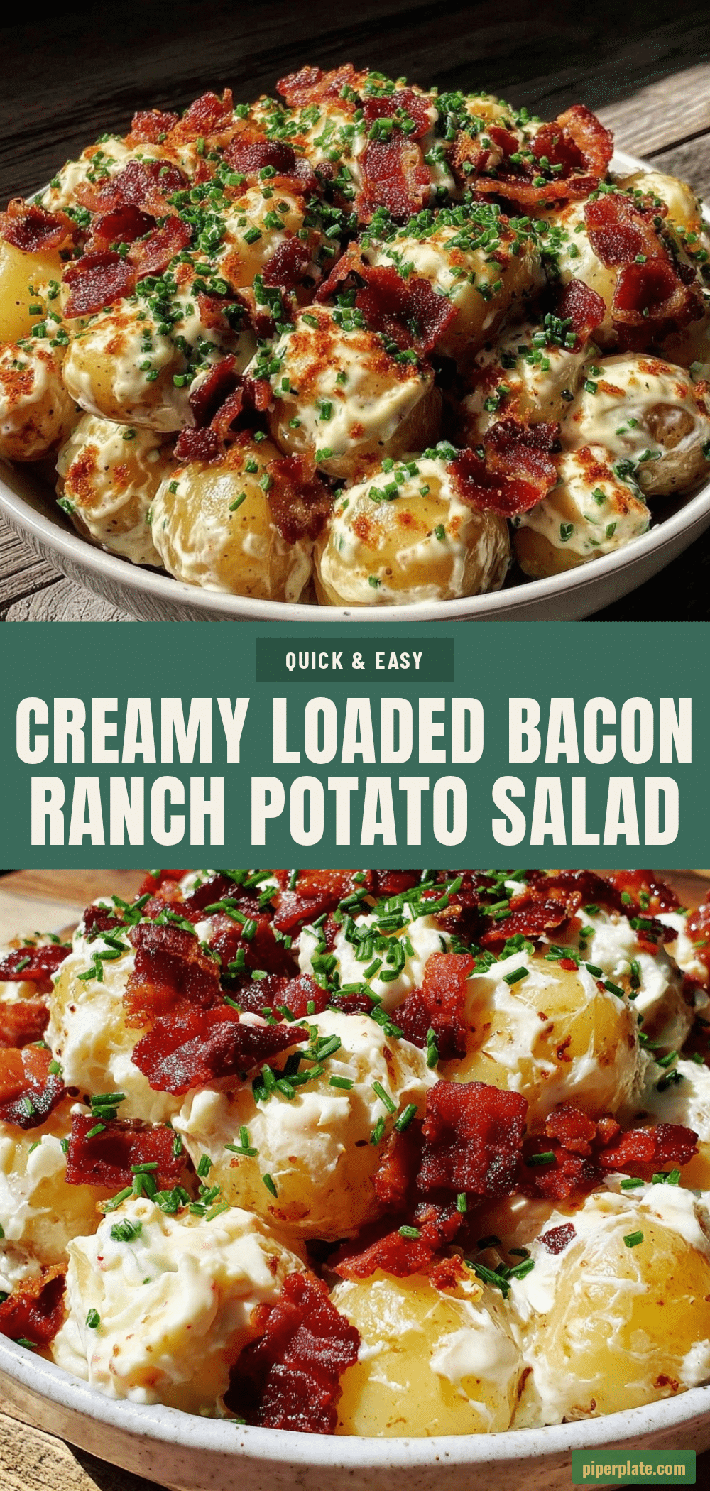 creamy loaded bacon ranch potato salad recipe