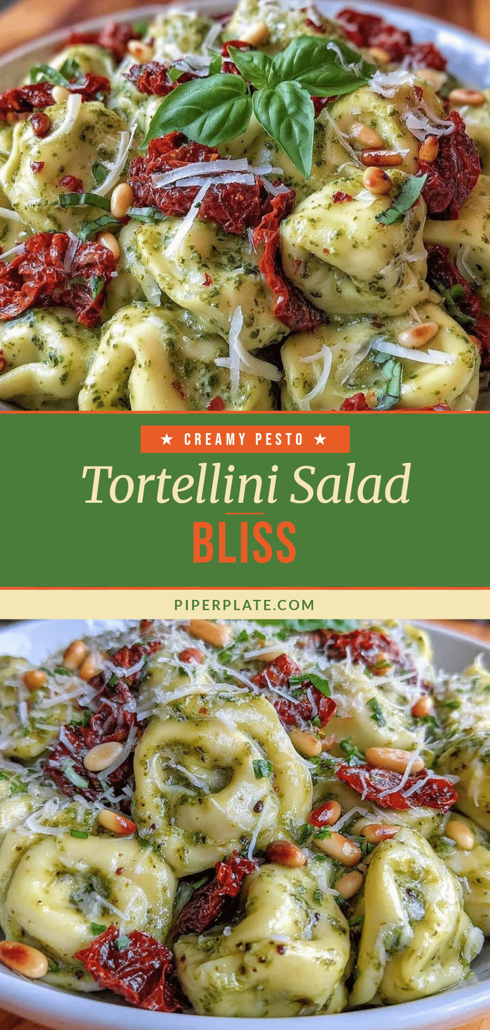 creamy pesto cheese tortellini pasta salad recipe