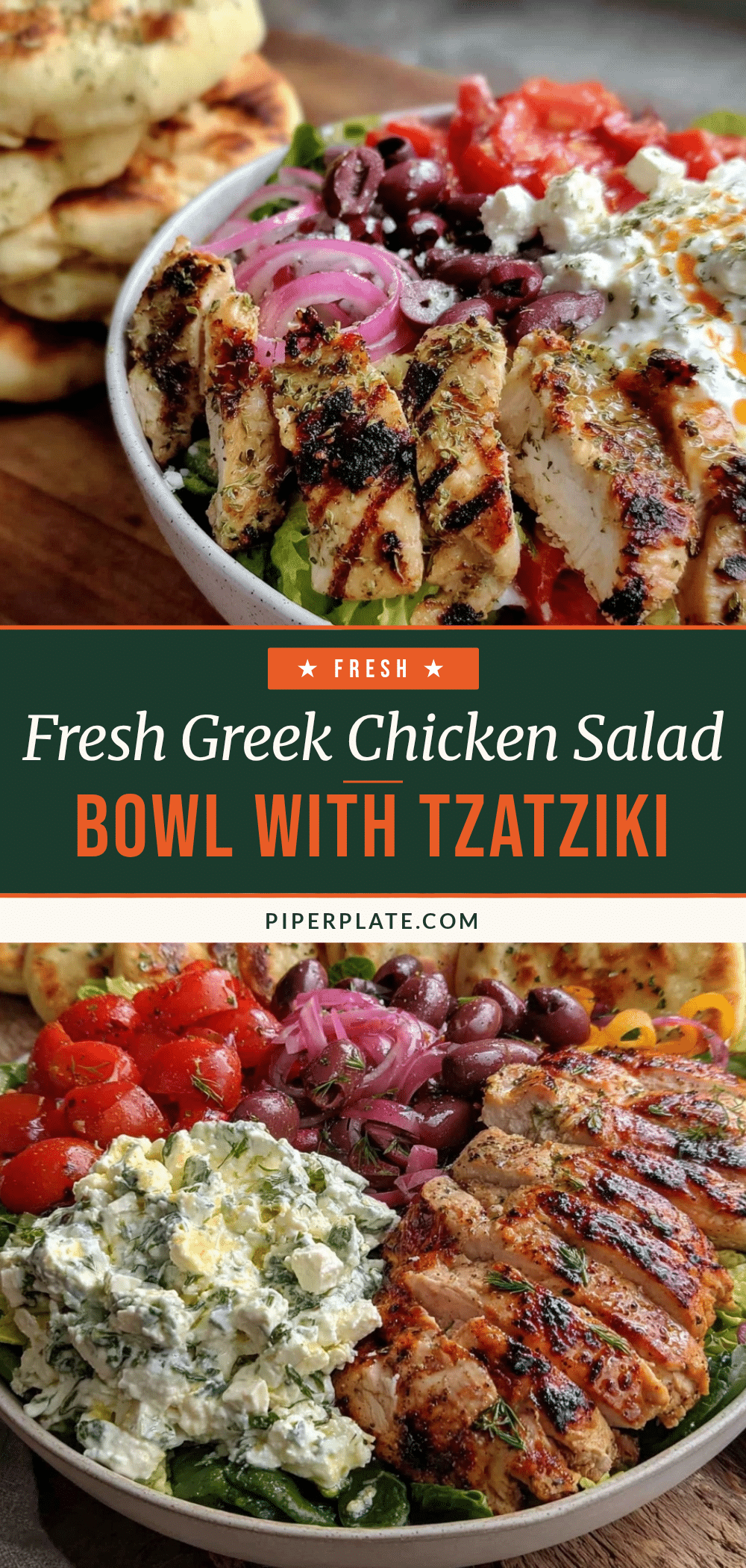 fresh greek chicken salad bowl recipe