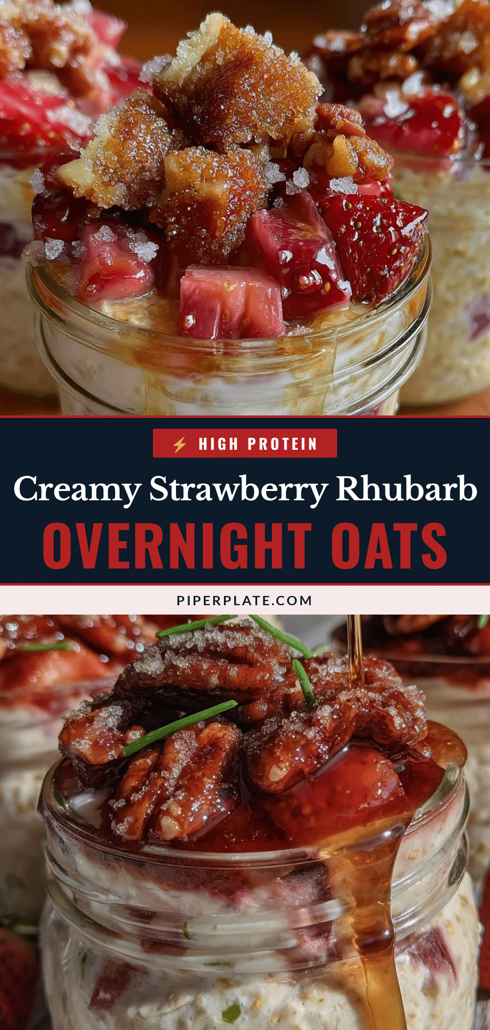 fresh strawberry rhubarb overnight oat jars recipe