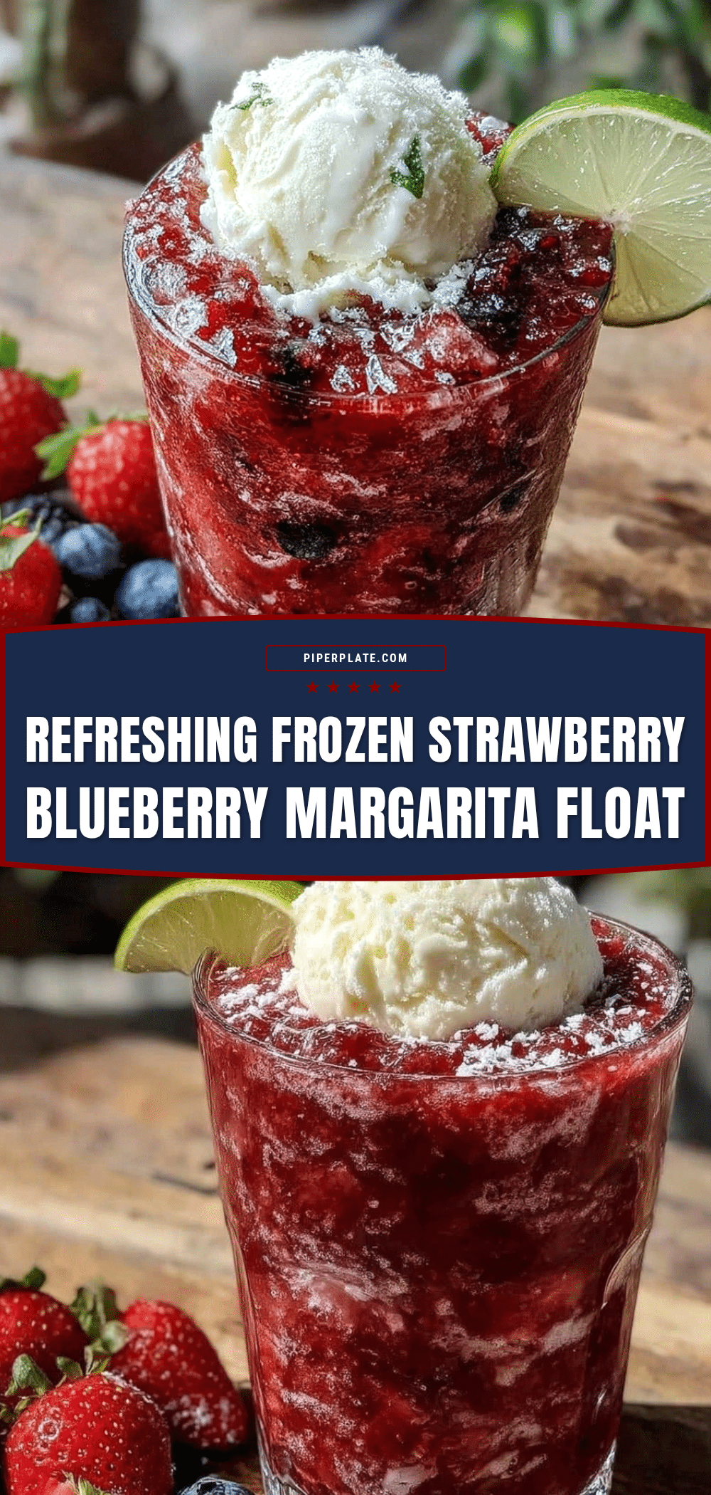 frozen strawberry blueberry margarita float recipe