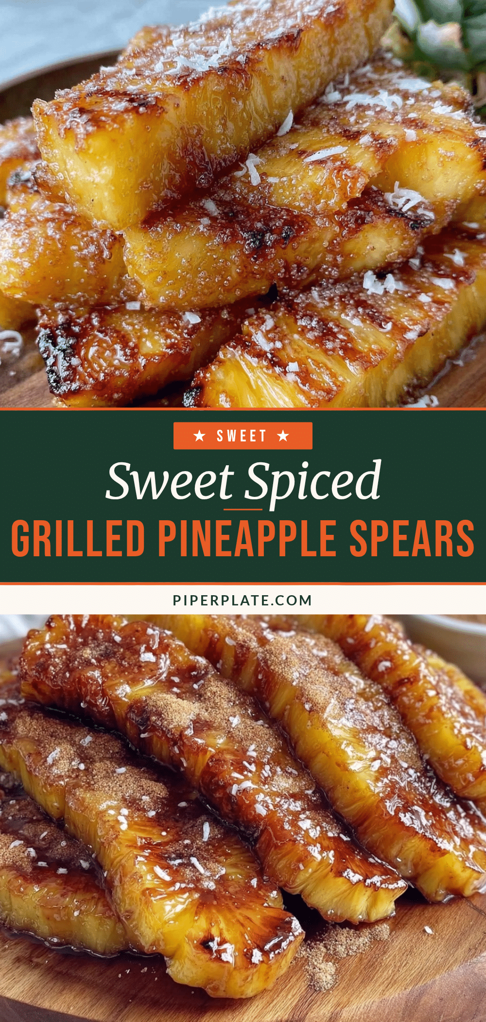grilled caramelized pineapple spears recipe