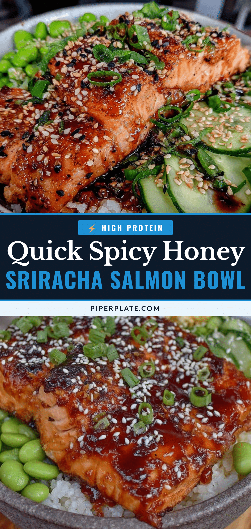 honey sriracha salmon rice bowl recipe