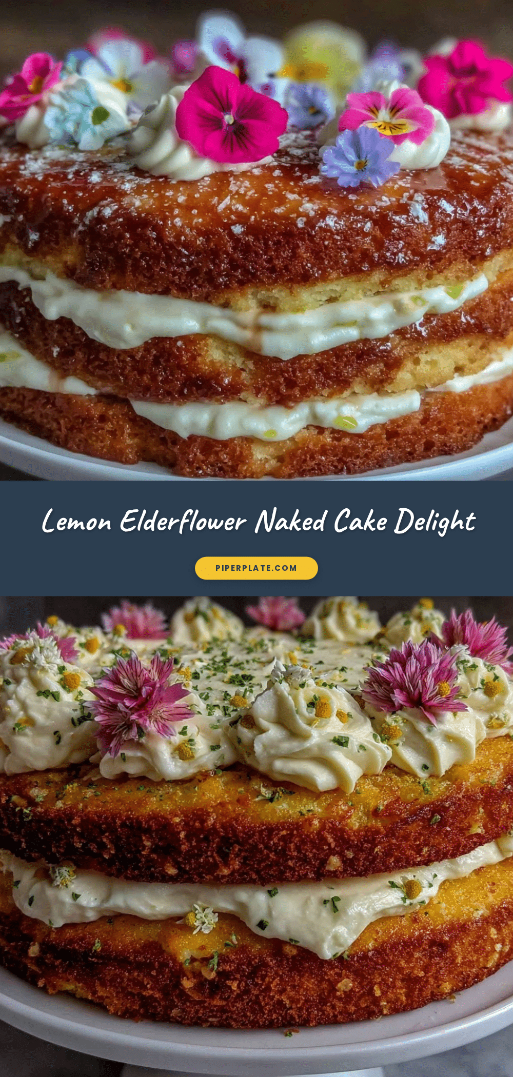lemon elderflower naked cake recipe