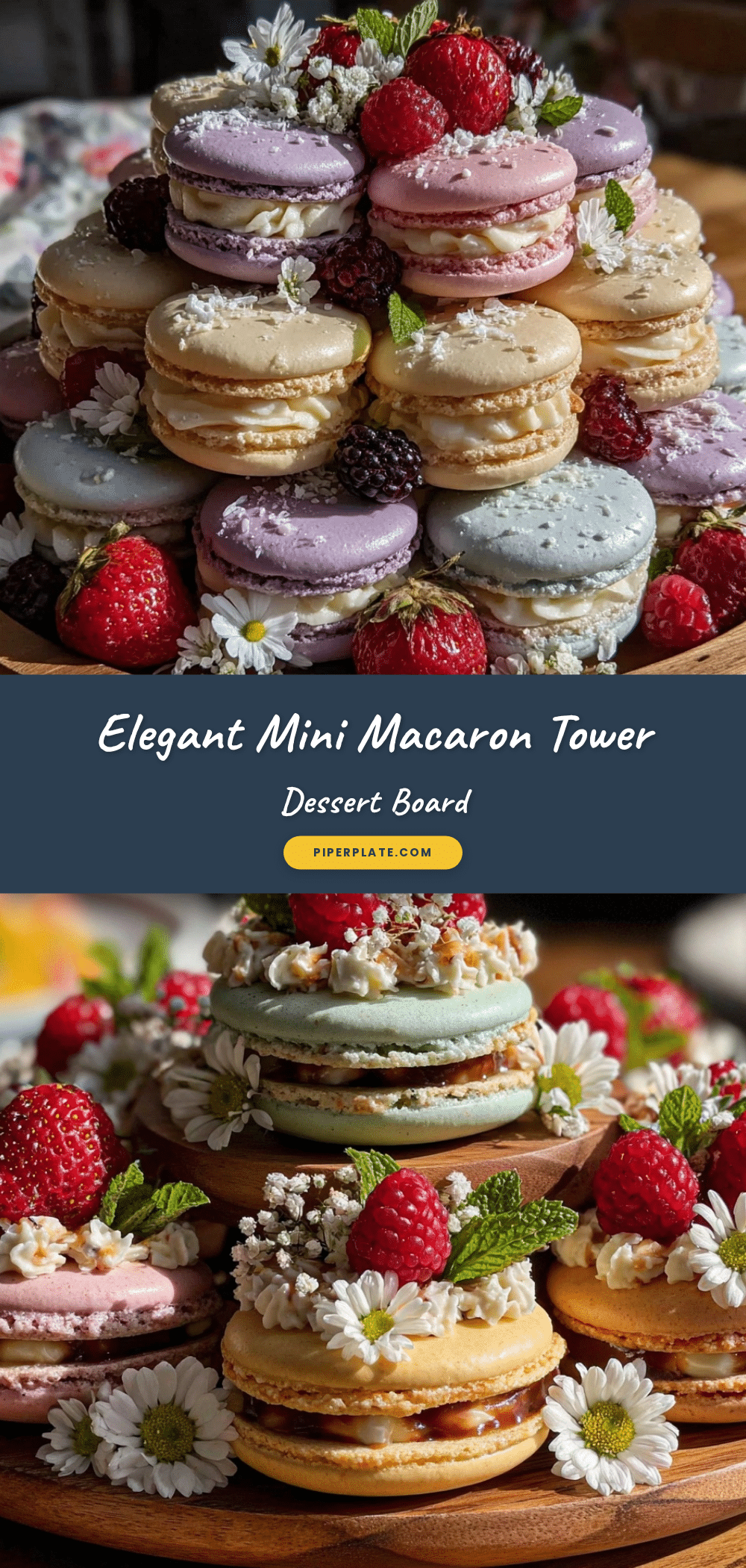 mini macaron tower dessert board recipe