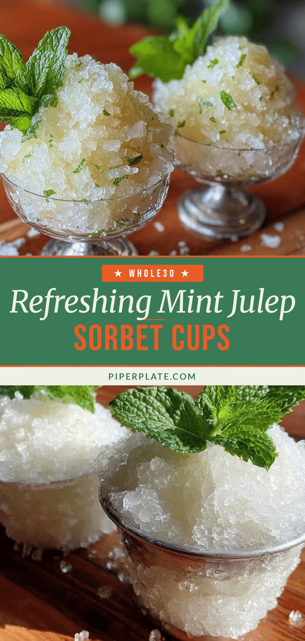 mint julep sorbet cups recipe