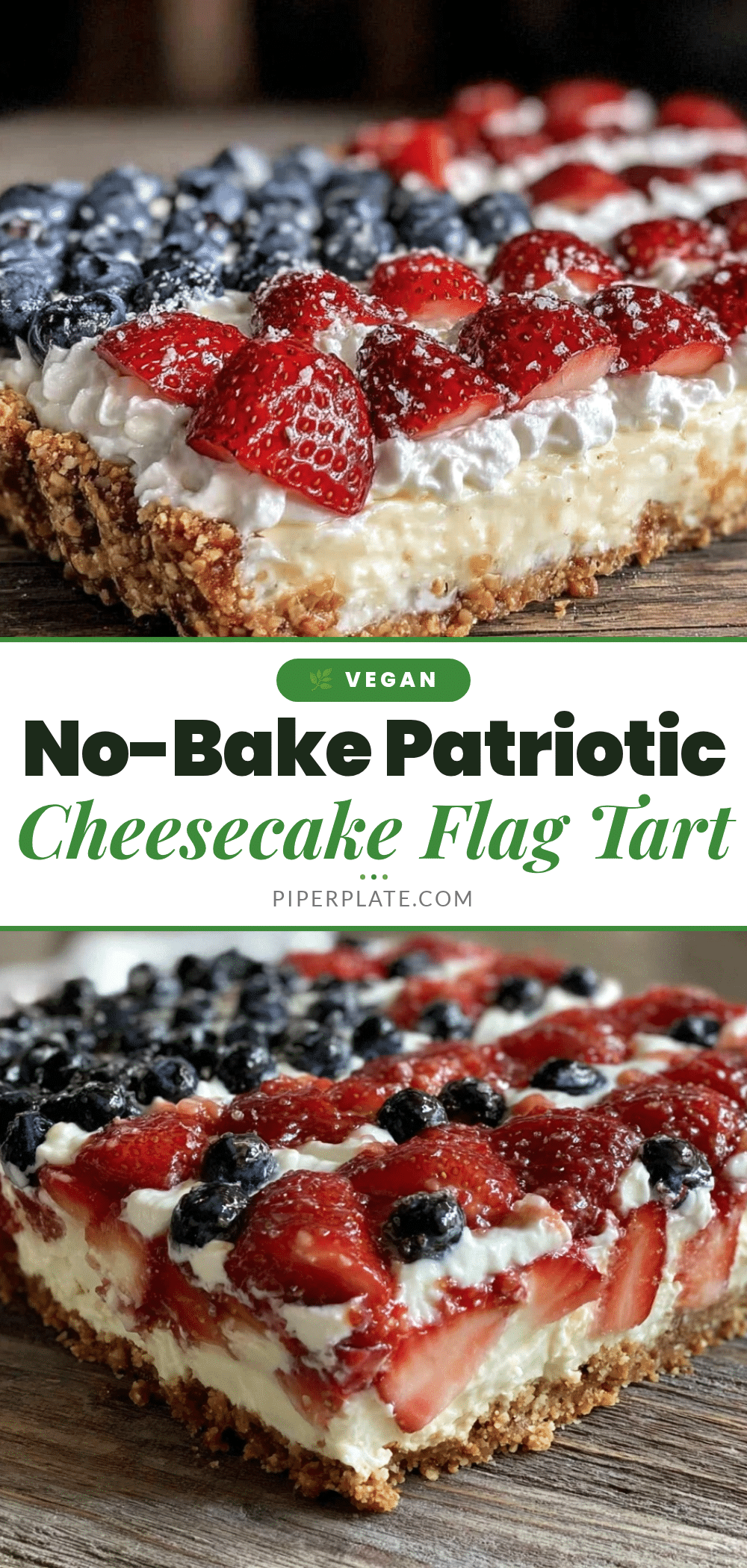 no-bake patriotic cheesecake flag tart recipe