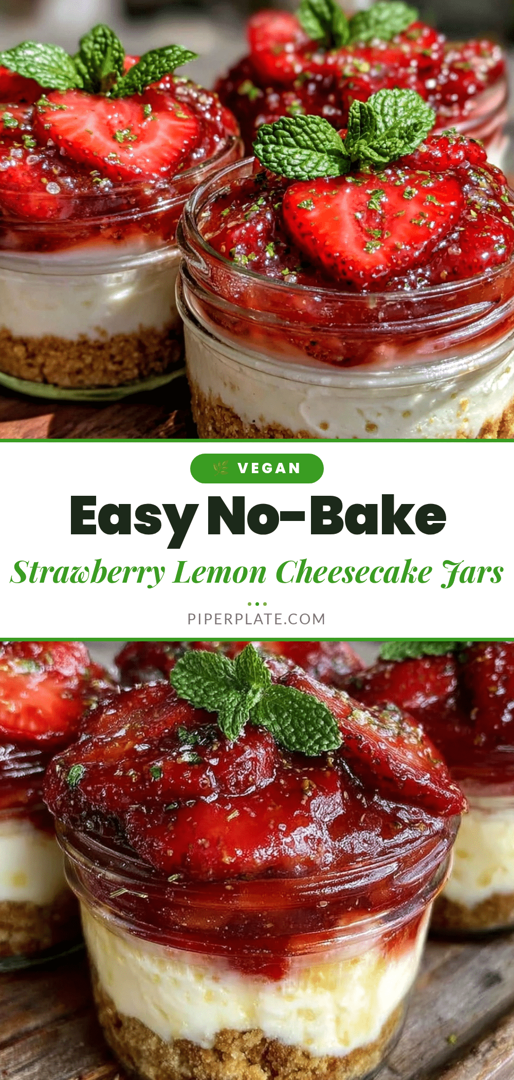 no bake strawberry lemon cheesecake jars recipe