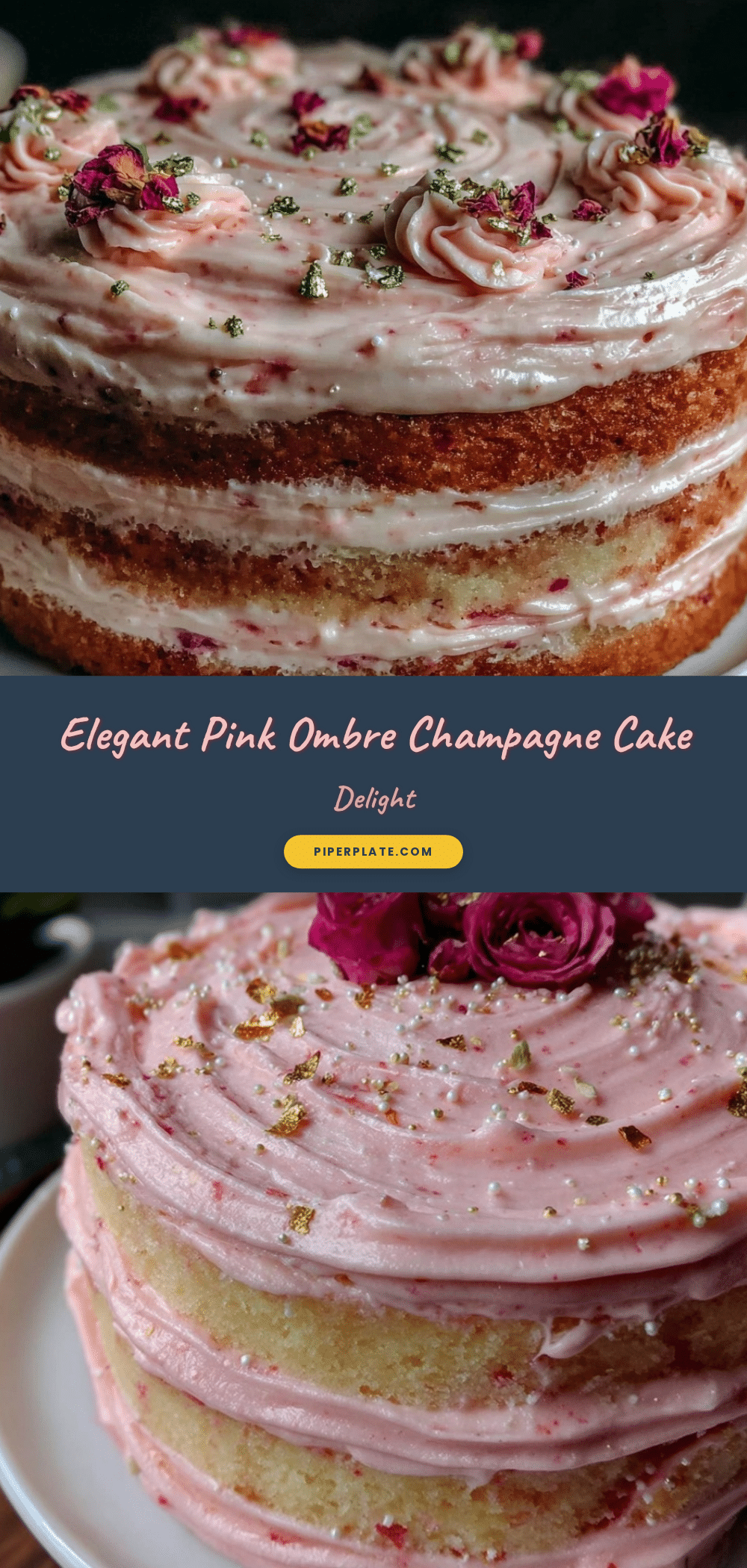 pink ombre champagne cake recipe