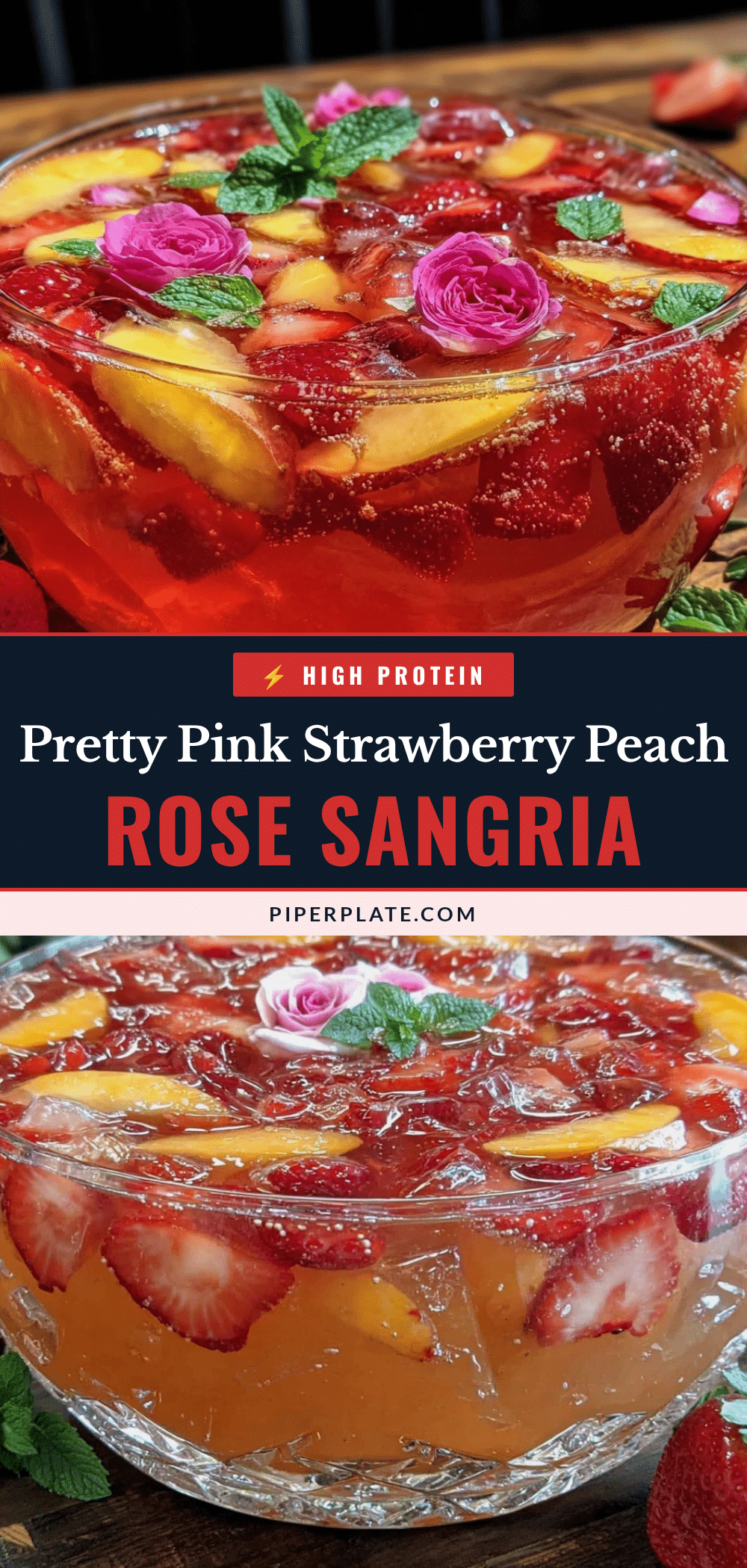 pink strawberry peach rose sangria punch recipe