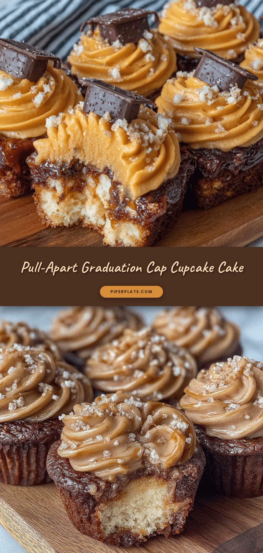 pull-apart graduation cap cupcake cake recipe
