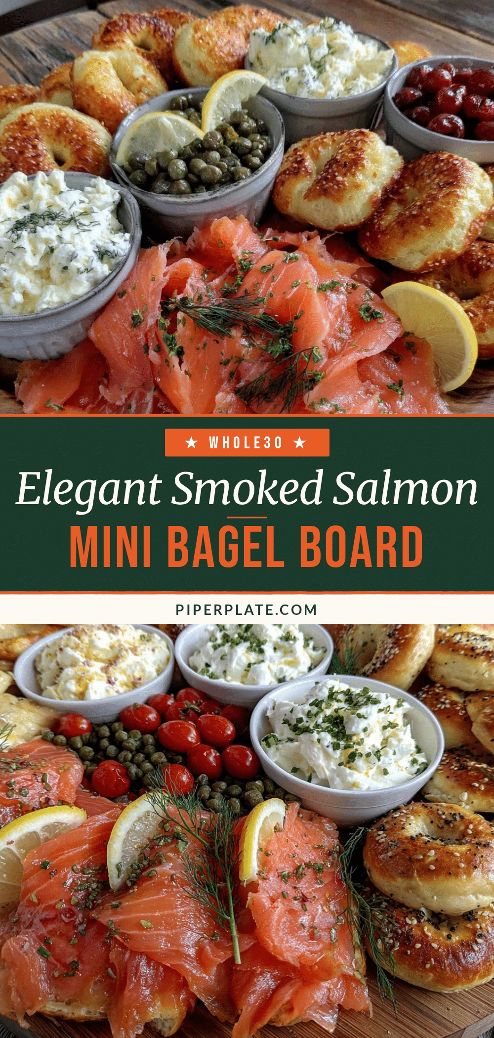 smoked salmon mini bagel brunch board recipe