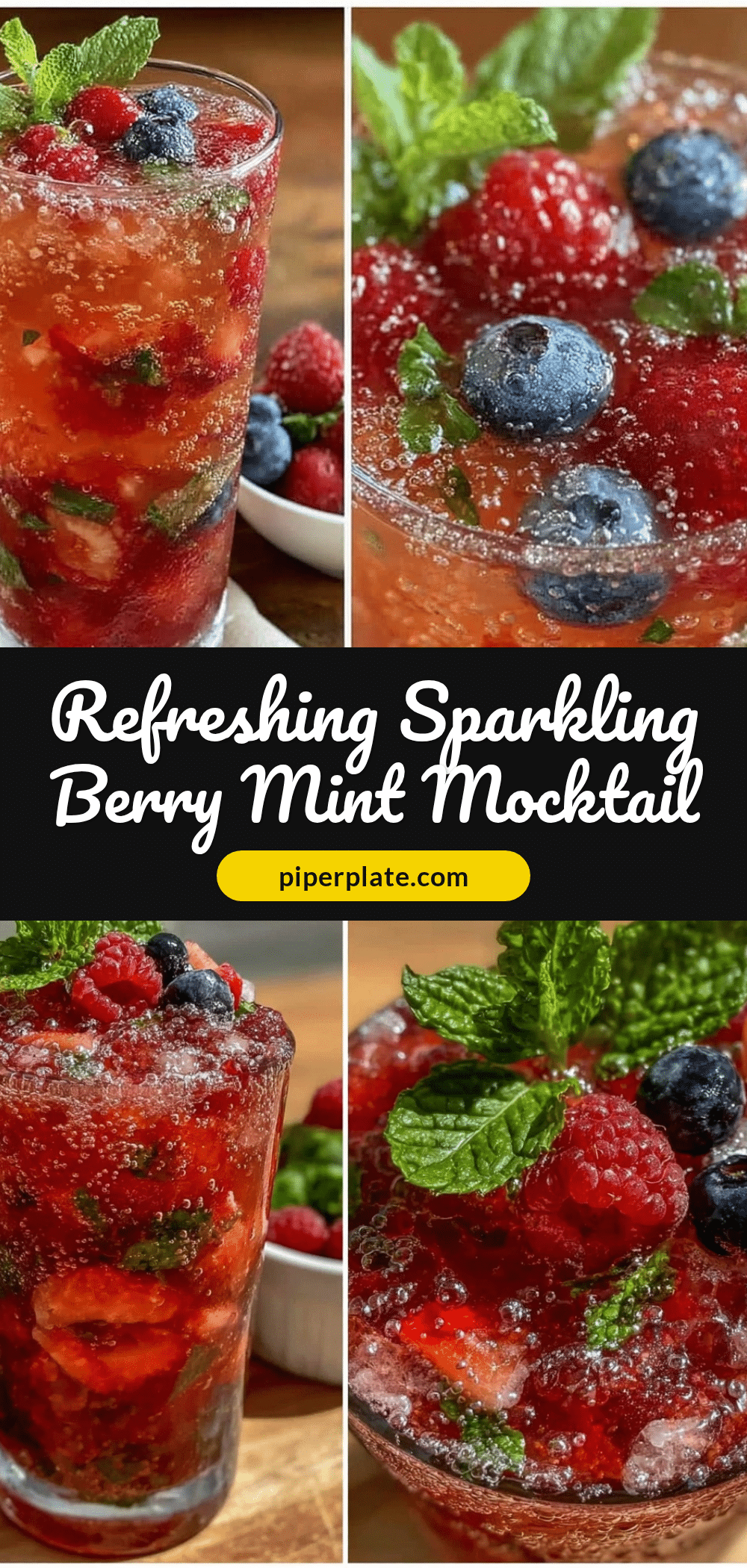 sparkling berry mint mocktail recipe