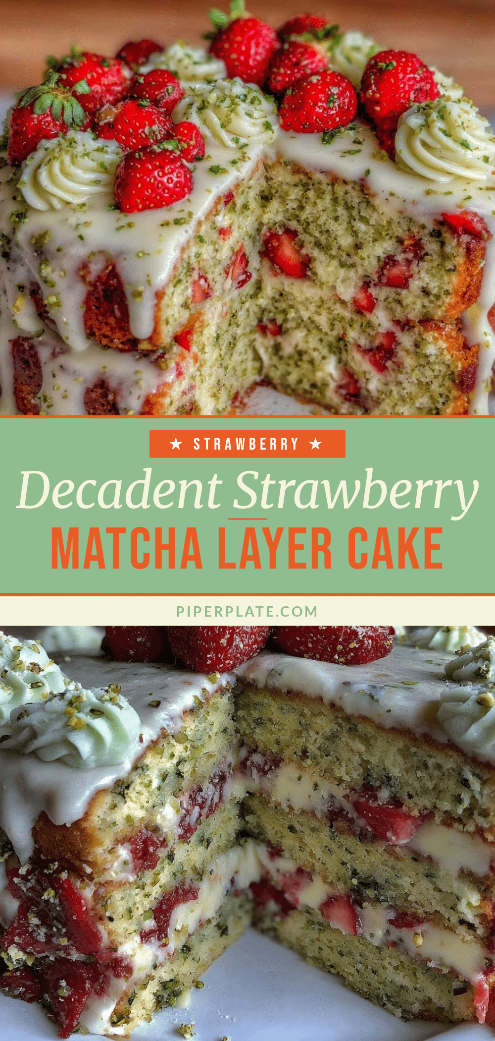 Strawberry Matcha Layer Cake recipe