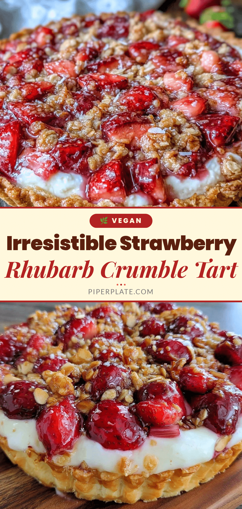 strawberry rhubarb crumble tart recipe