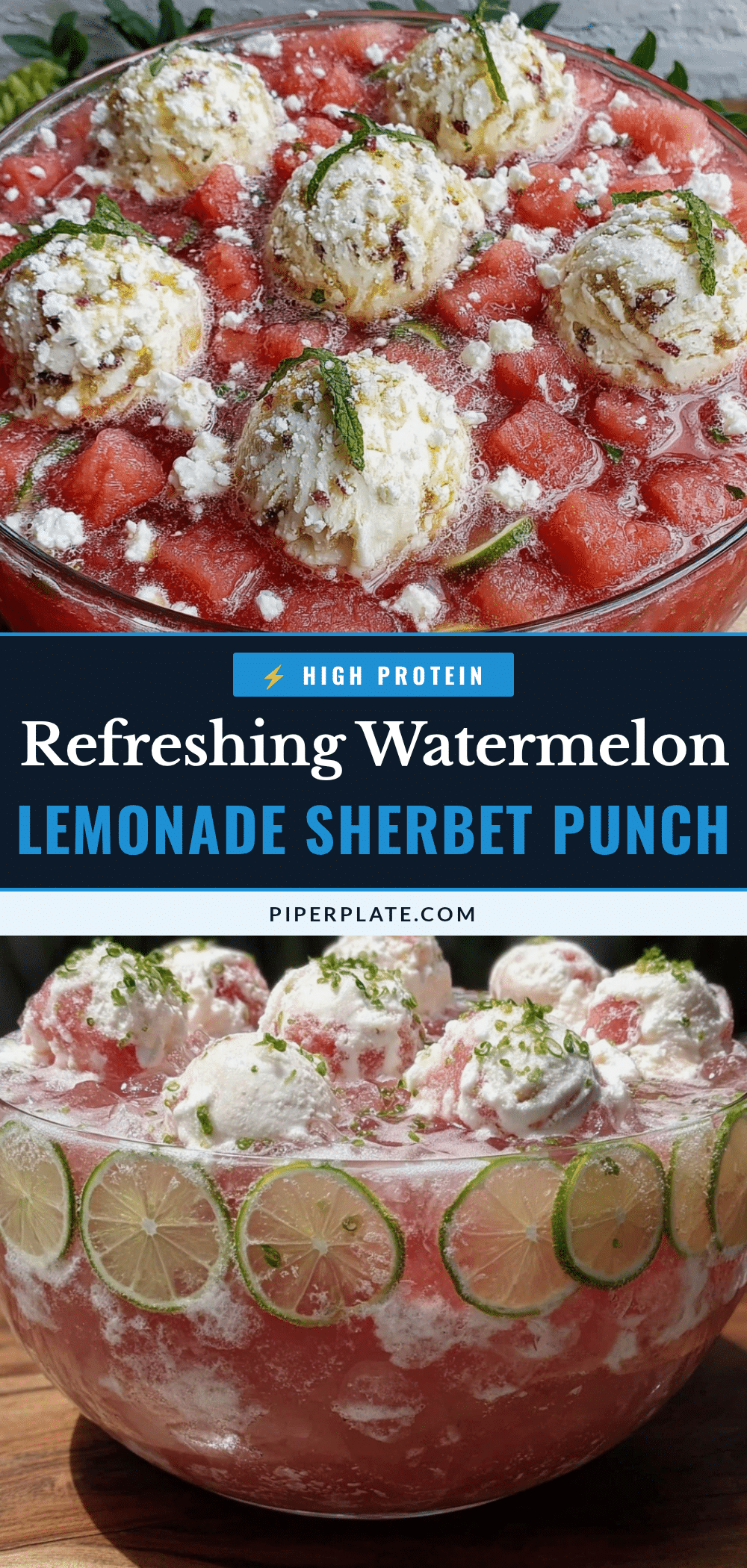 Watermelon Lemonade Sherbet Punch recipe