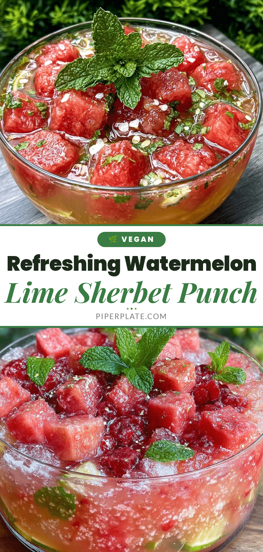 Watermelon Lime Sherbet Punch recipe