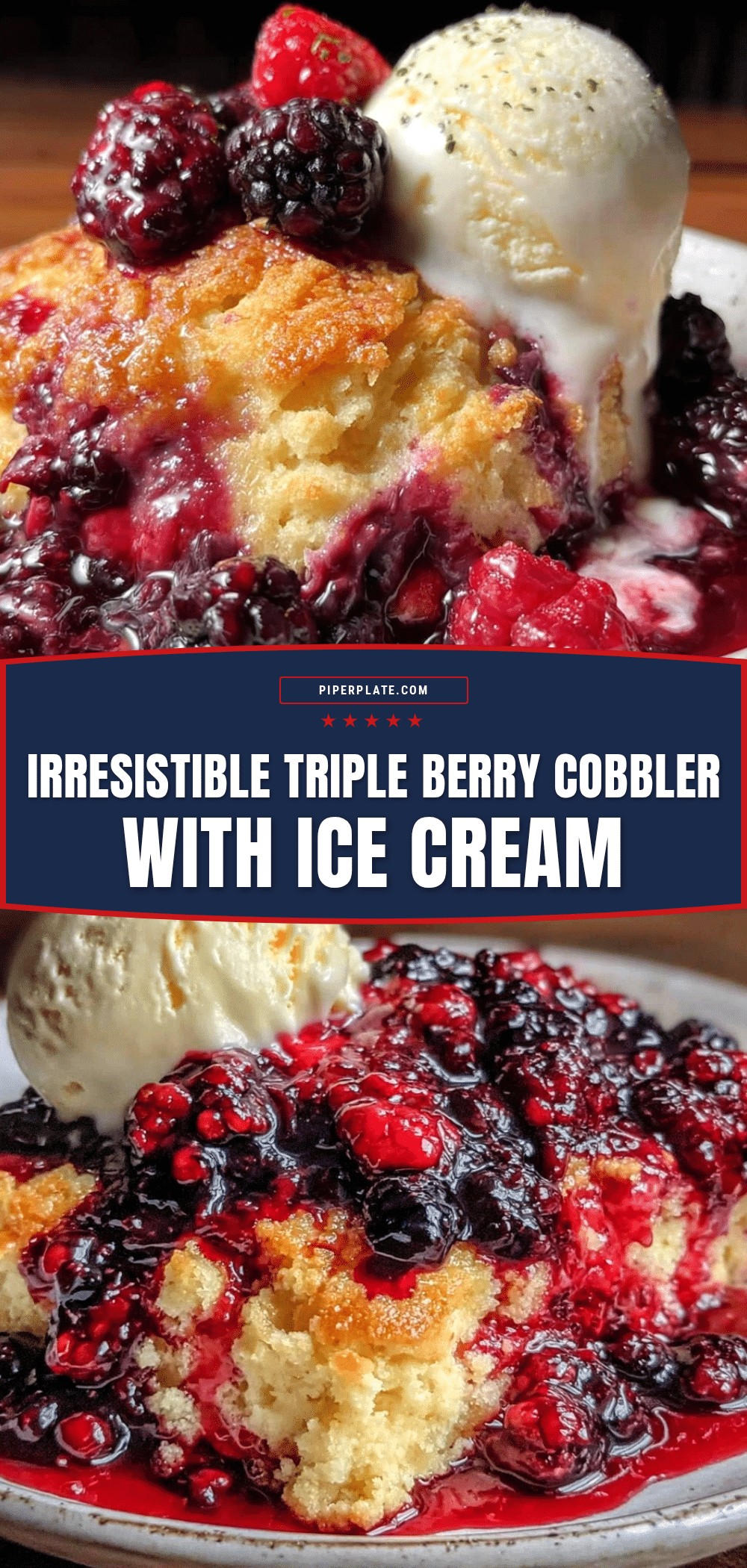cozy triple berry cobbler recipe