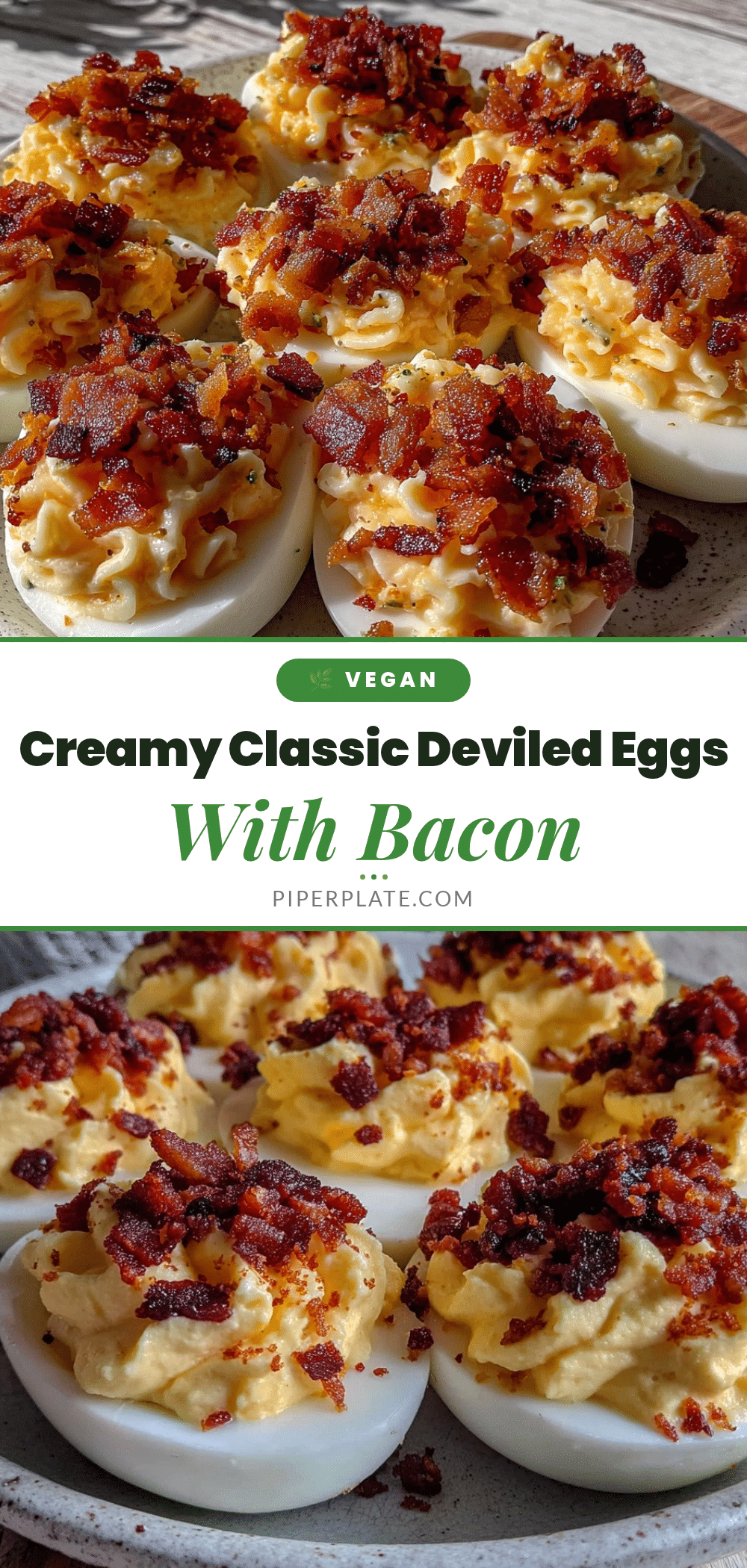 creamy classic deviled eggs with bacon bits recipe
