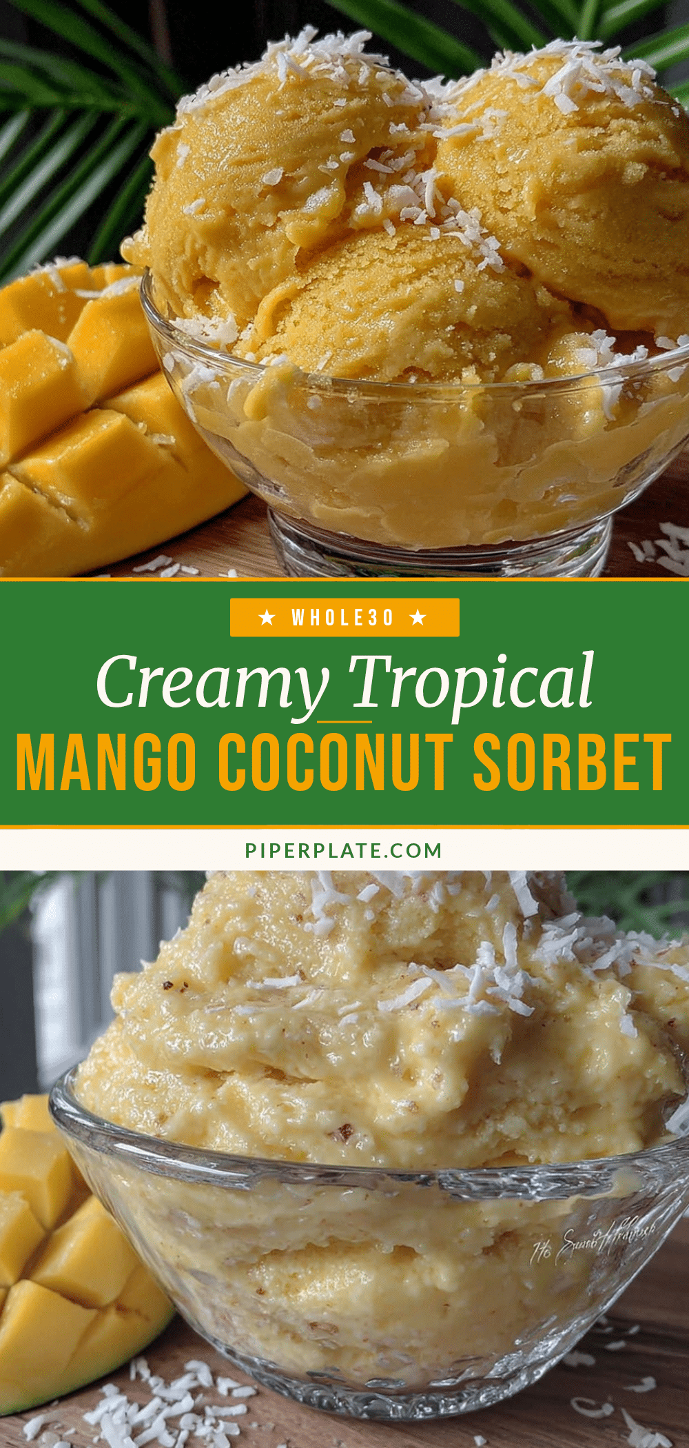 creamy mango coconut sorbet recipe