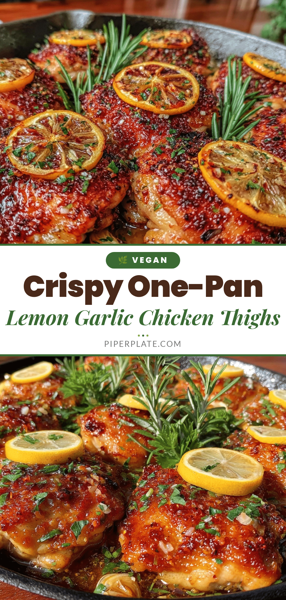 crispy one-pan lemon garlic chicken thighs recipe