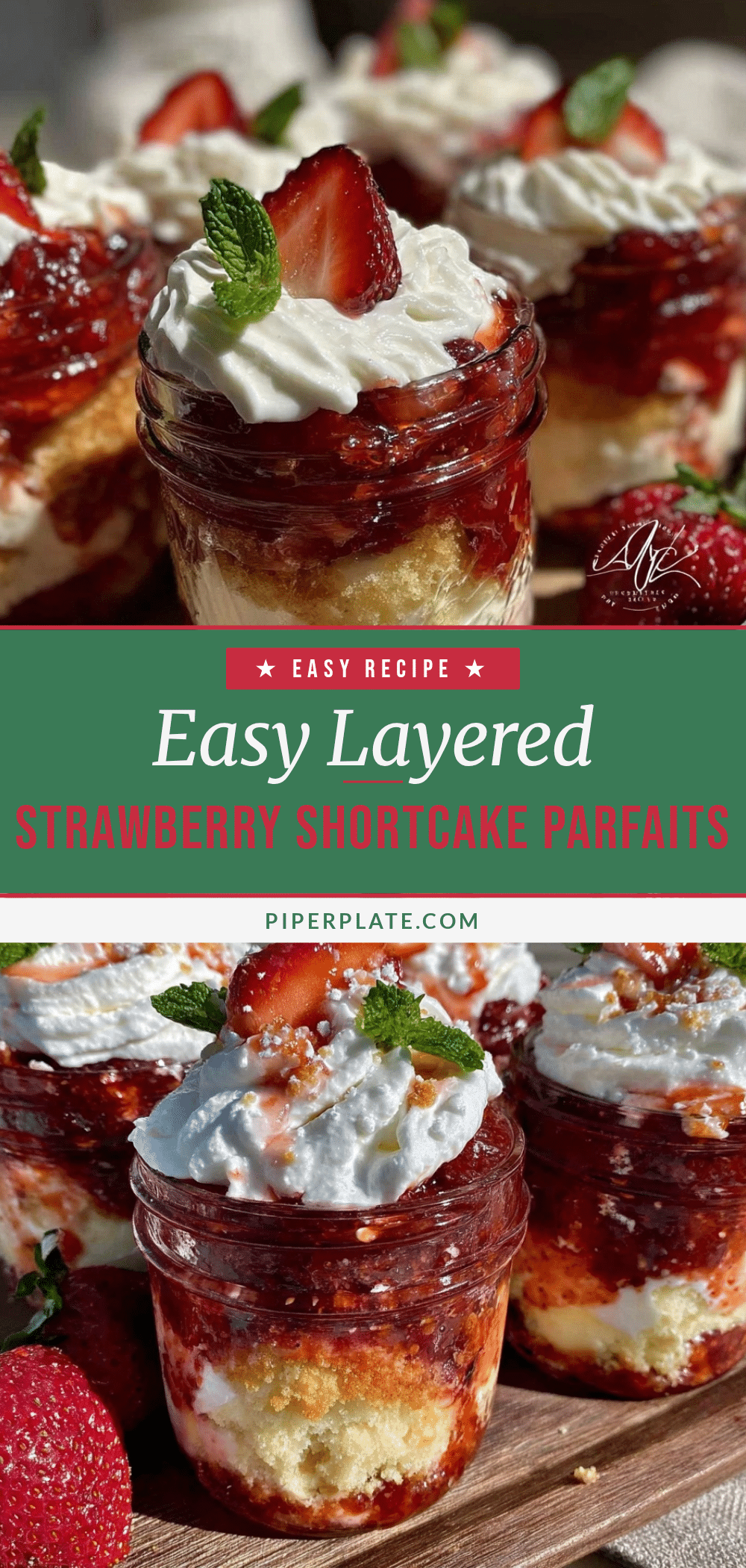 Easy Layered Strawberry Shortcake Parfaits recipe