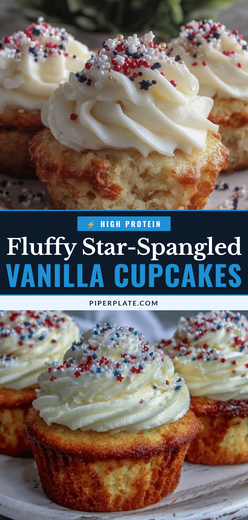 fluffy star-spangled vanilla cupcakes recipe