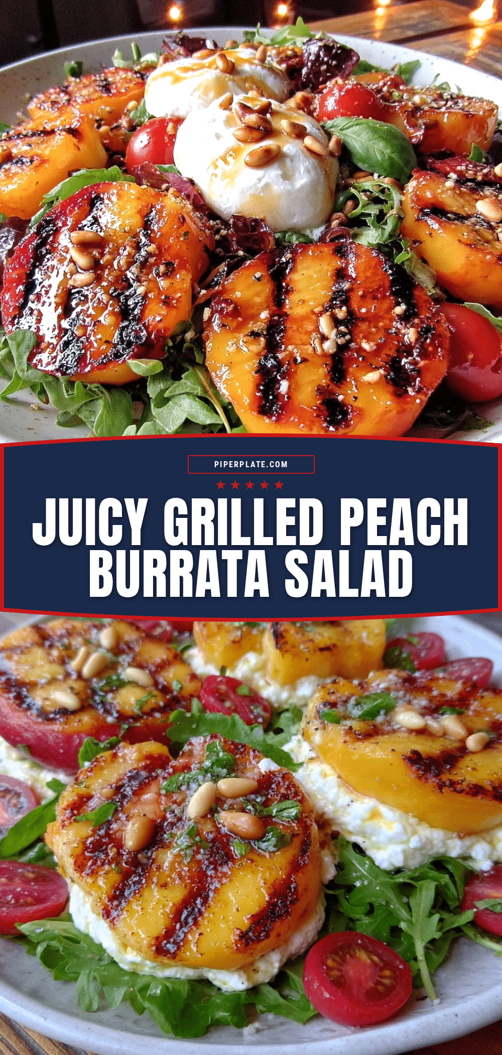 fresh grilled peach and burrata salad recipe