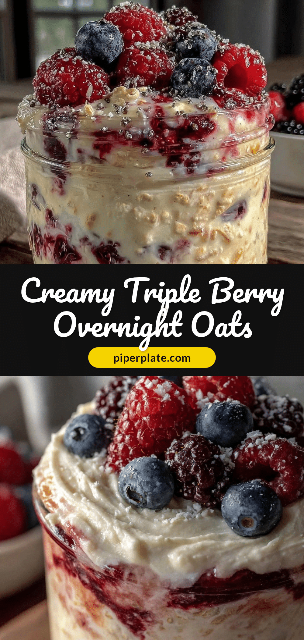 fresh triple berry overnight oats recipe