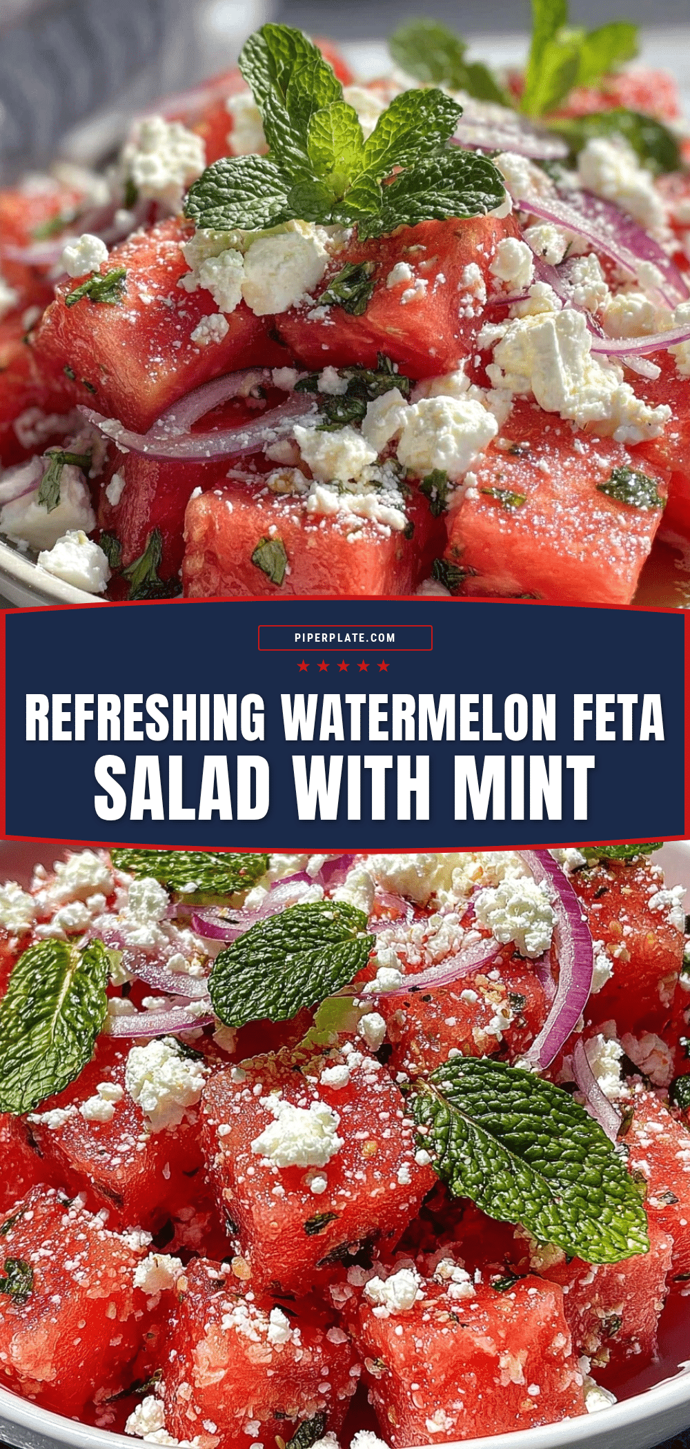 Fresh Watermelon Feta Salad with Mint recipe