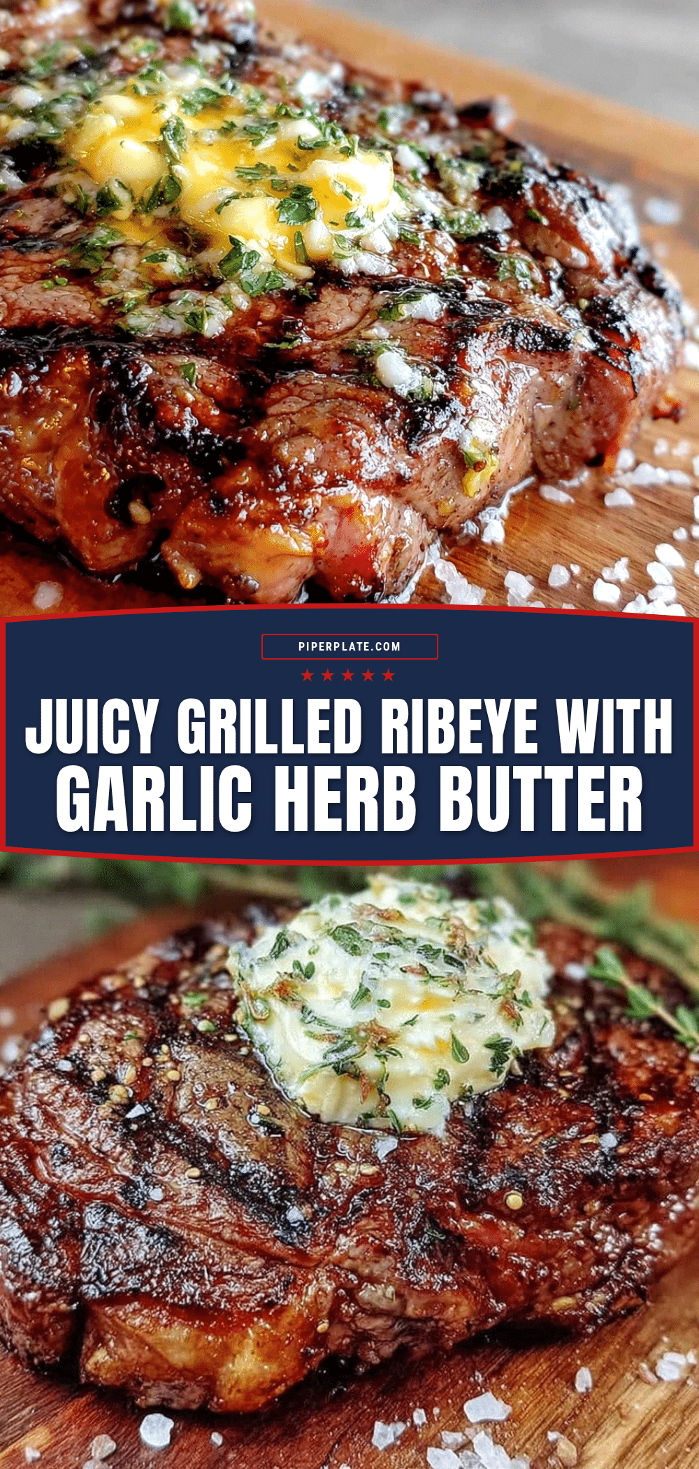 grilled ribeye with garlic herb butter recipe