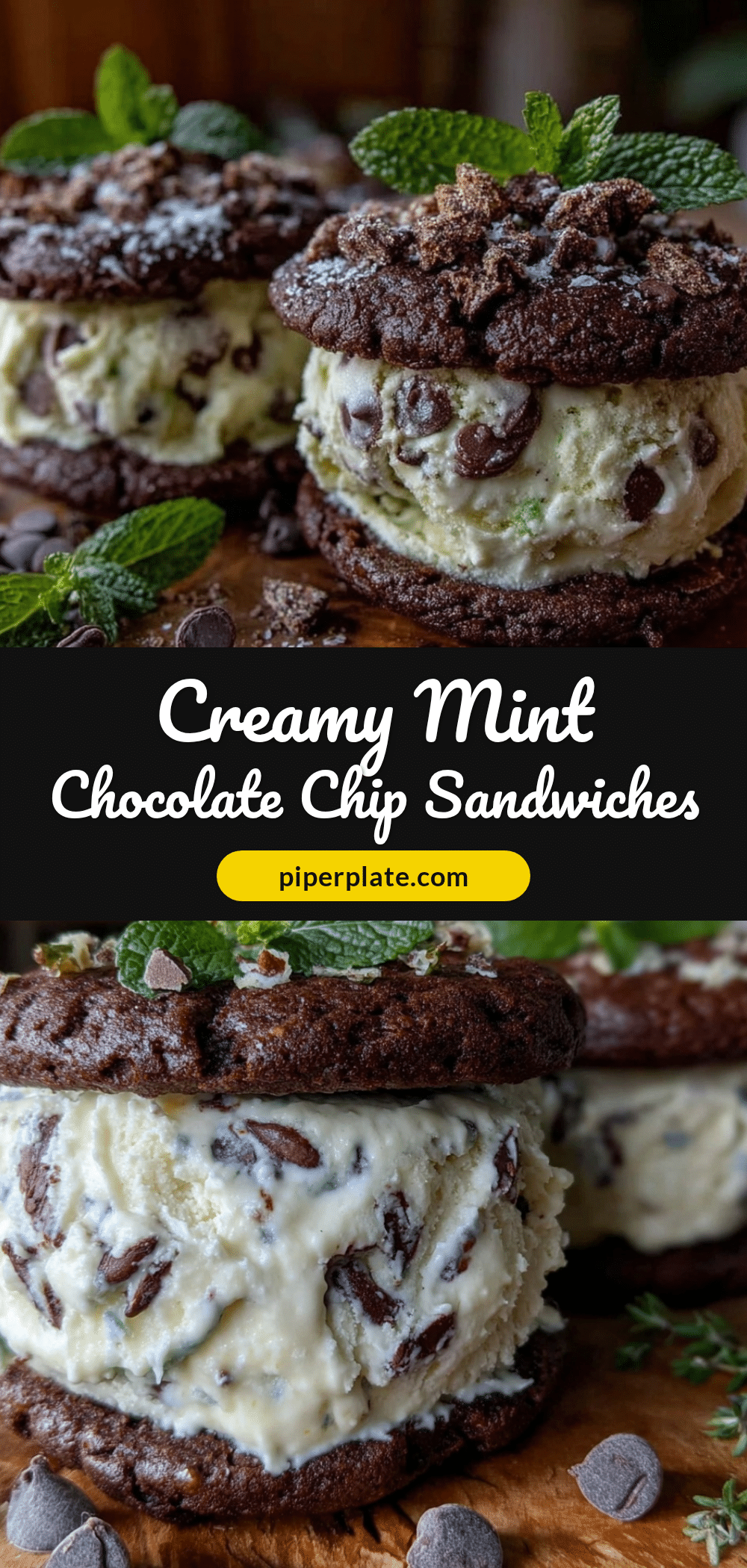 mint chocolate chip ice cream sandwiches recipe