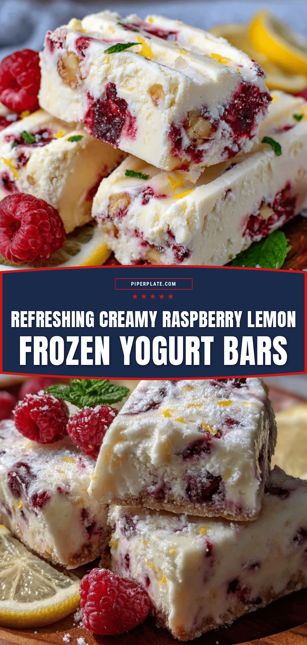 raspberry lemon frozen yogurt bars recipe