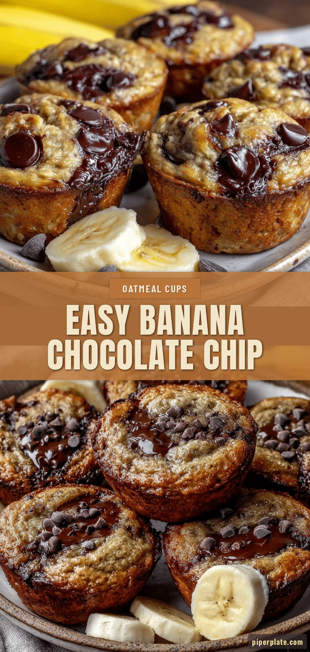 banana chocolate chip baked oatmeal cups recipe