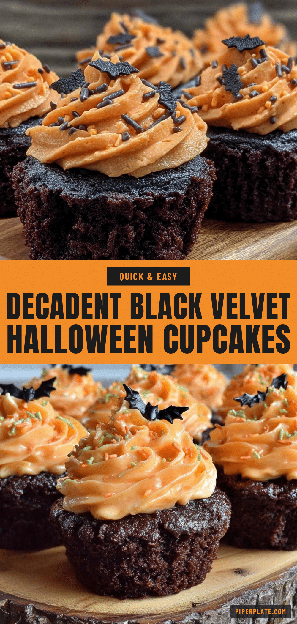 black velvet Halloween cupcakes recipe