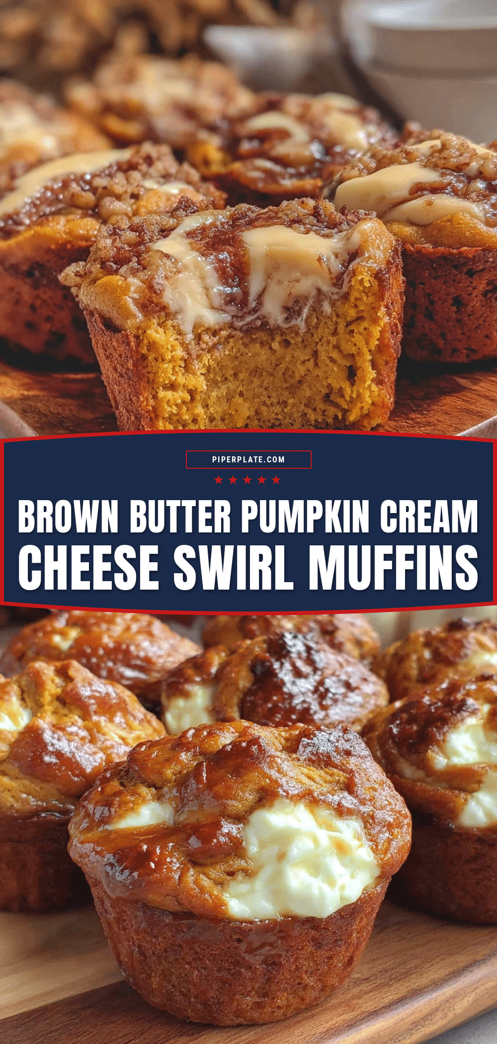 brown butter pumpkin cream cheese swirl muffins recipe