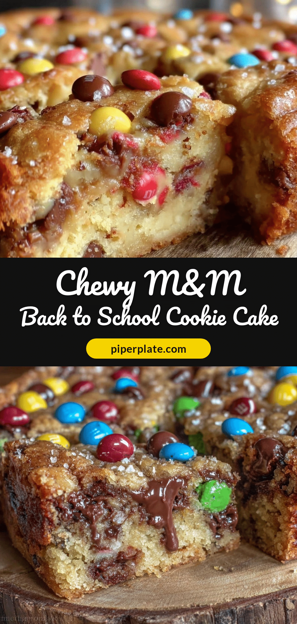 chewy M&M back to school cookie cake recipe