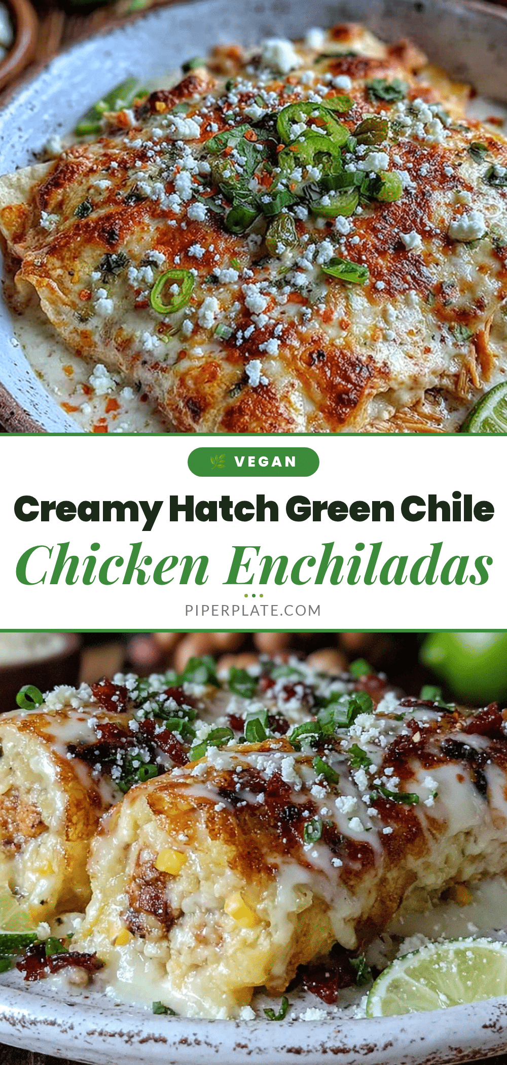 Creamy Hatch Green Chile Chicken Enchiladas recipe