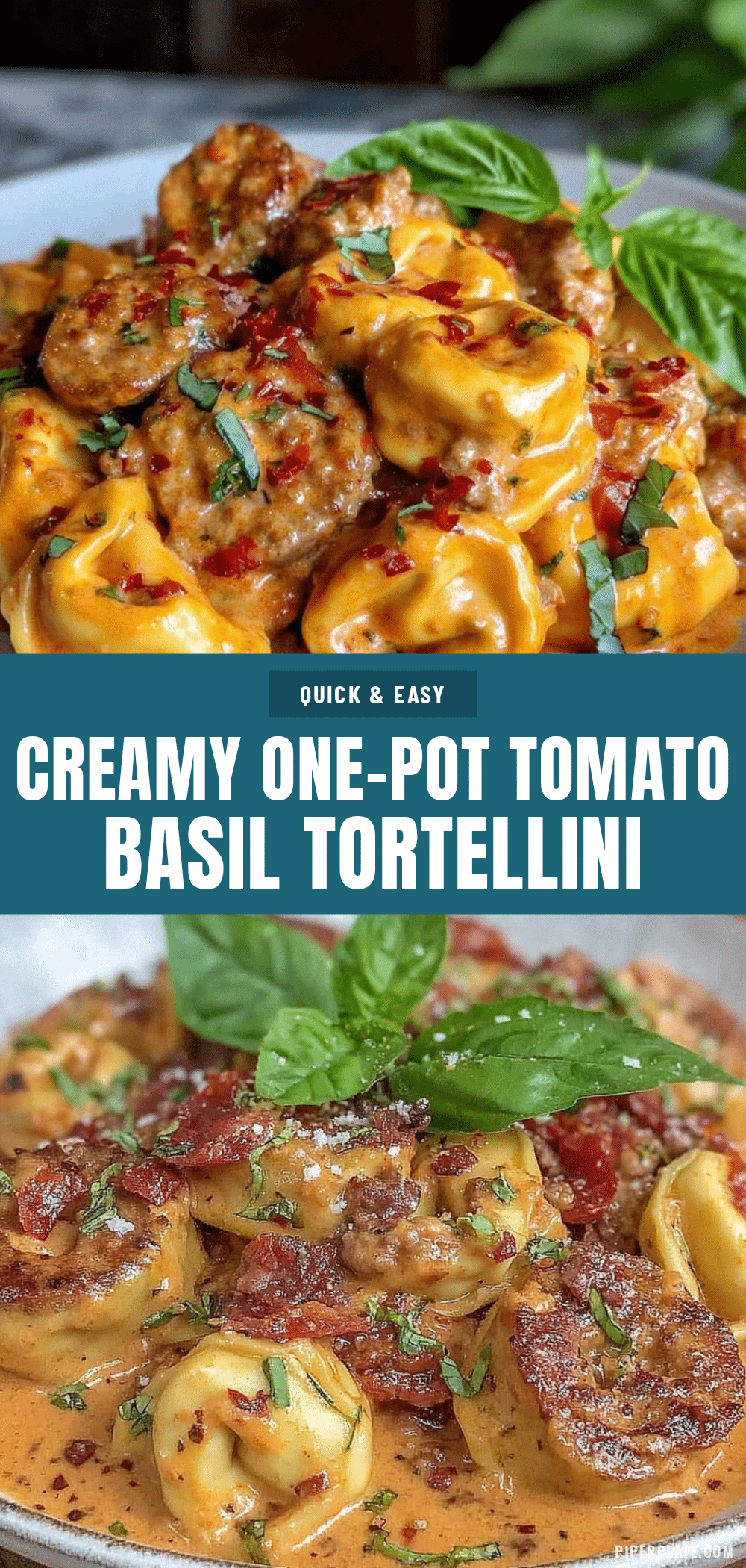 creamy one-pot tomato basil tortellini with italian sausage recipe