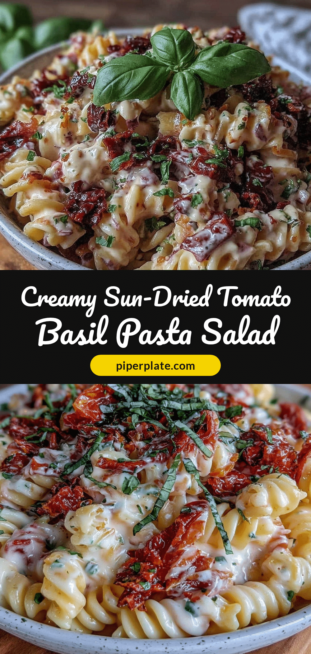 creamy pasta salad with sun-dried tomatoes recipe