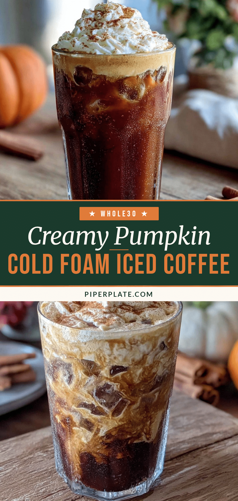 creamy pumpkin cold foam iced coffee recipe