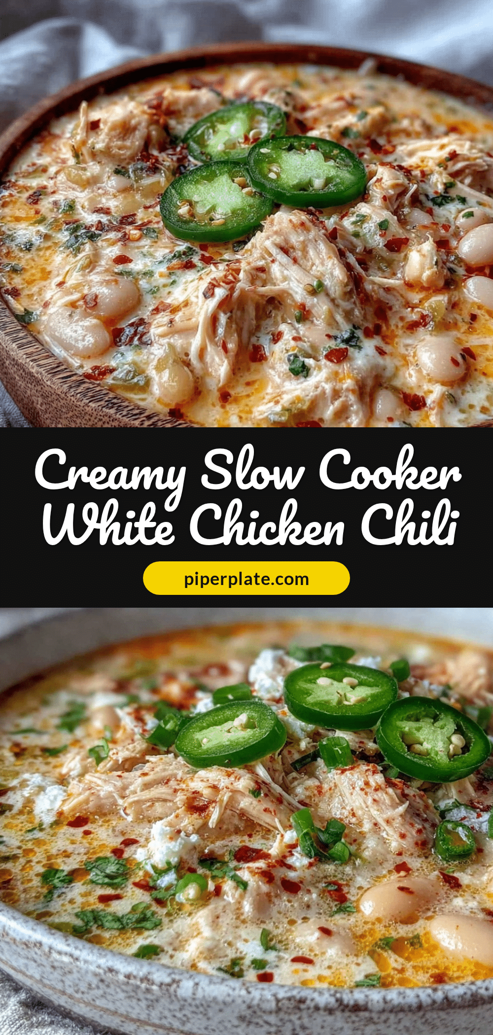 creamy slow cooker white chicken chili recipe