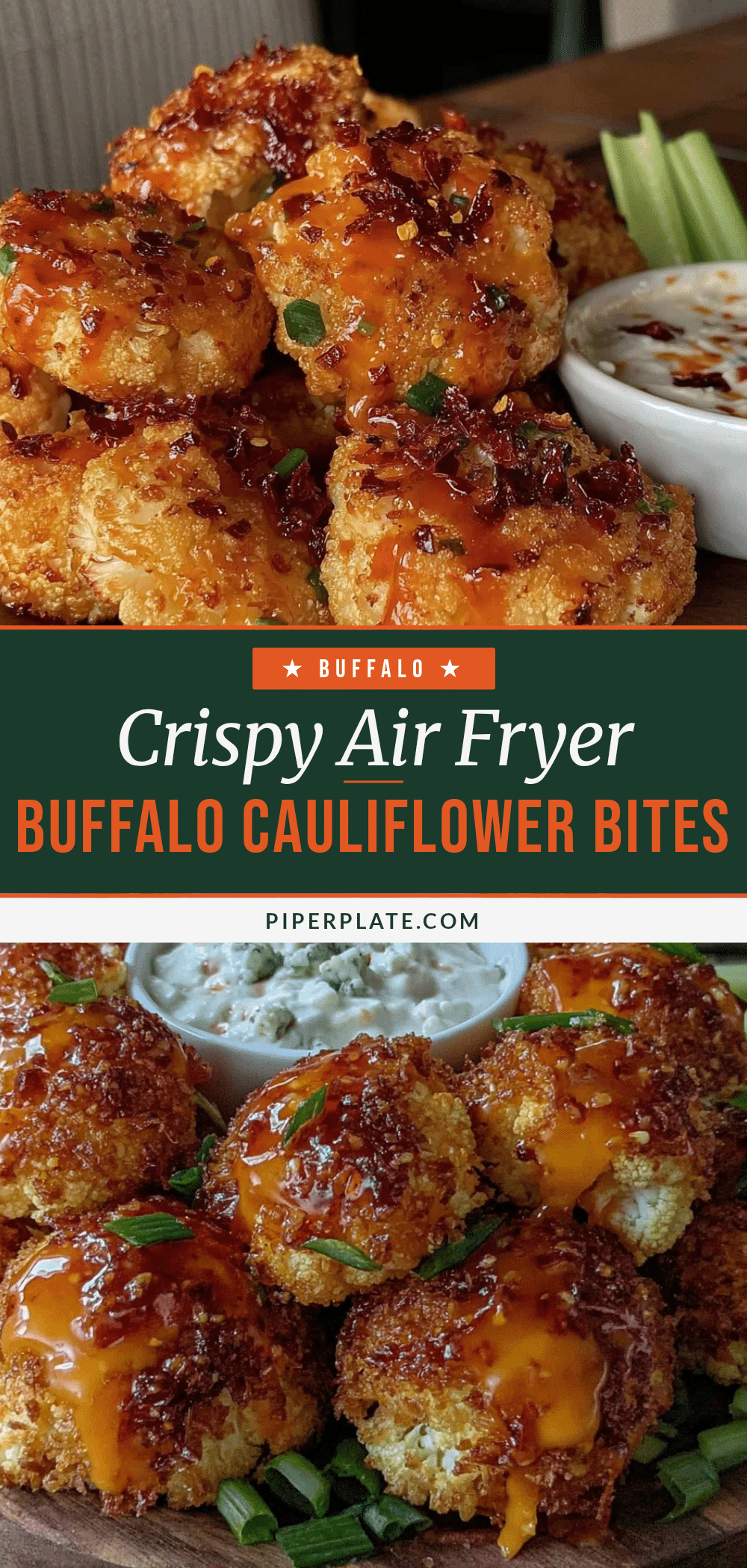 crispy air fryer buffalo cauliflower bites recipe