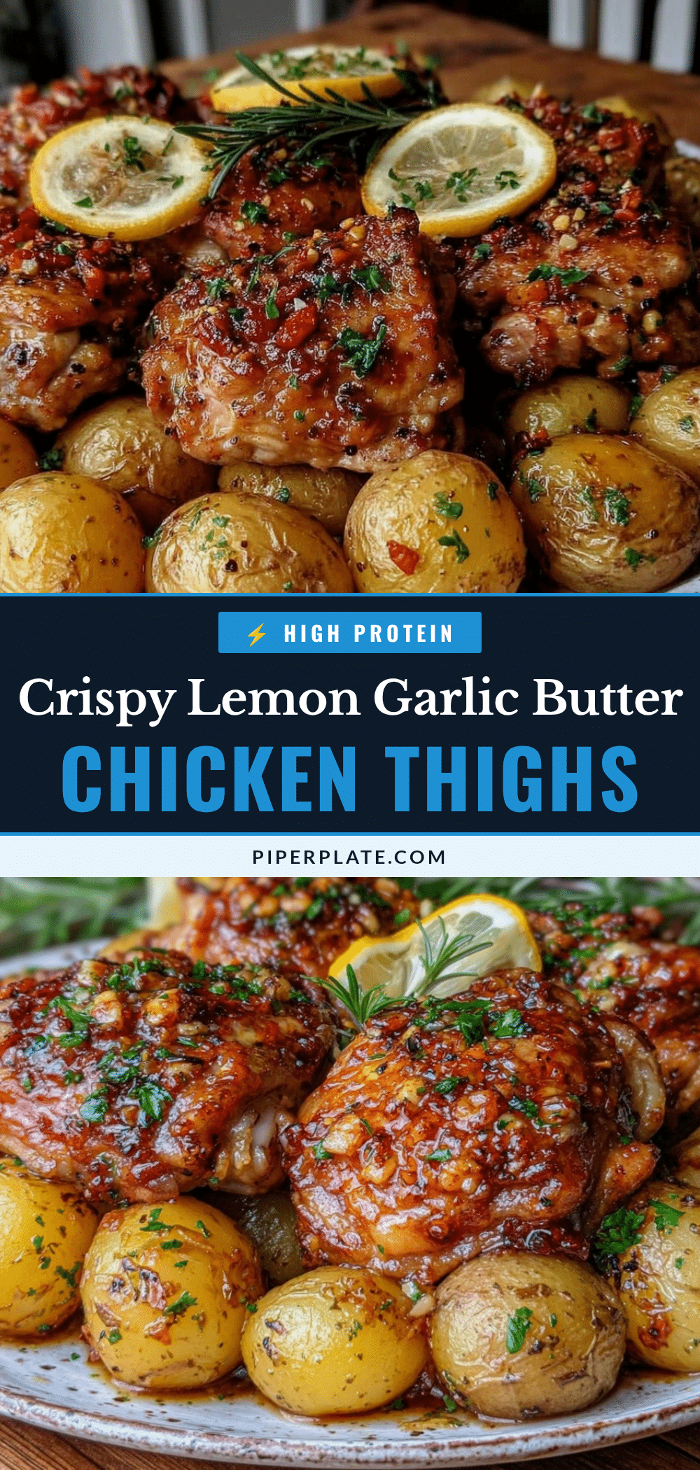 crispy lemon garlic butter chicken thighs recipe