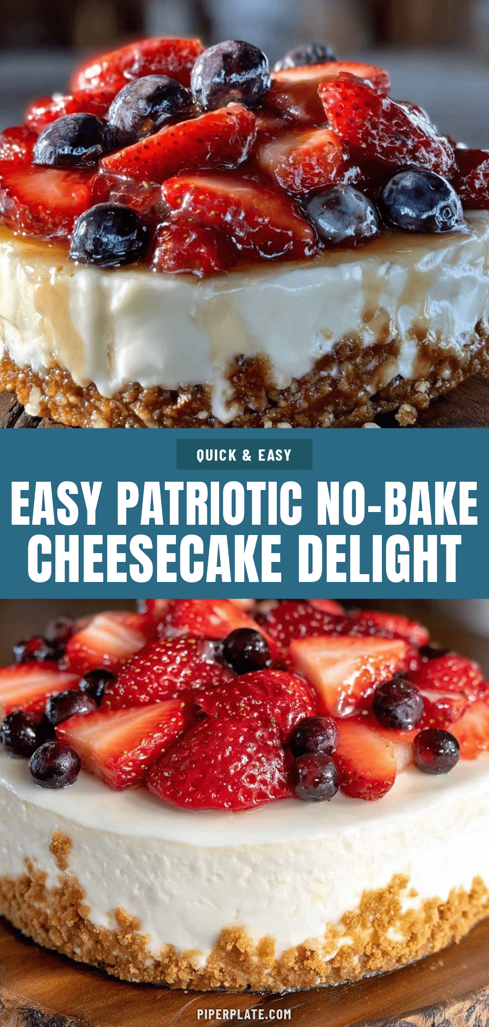 Easy Patriotic No-Bake Cheesecake Delight recipe